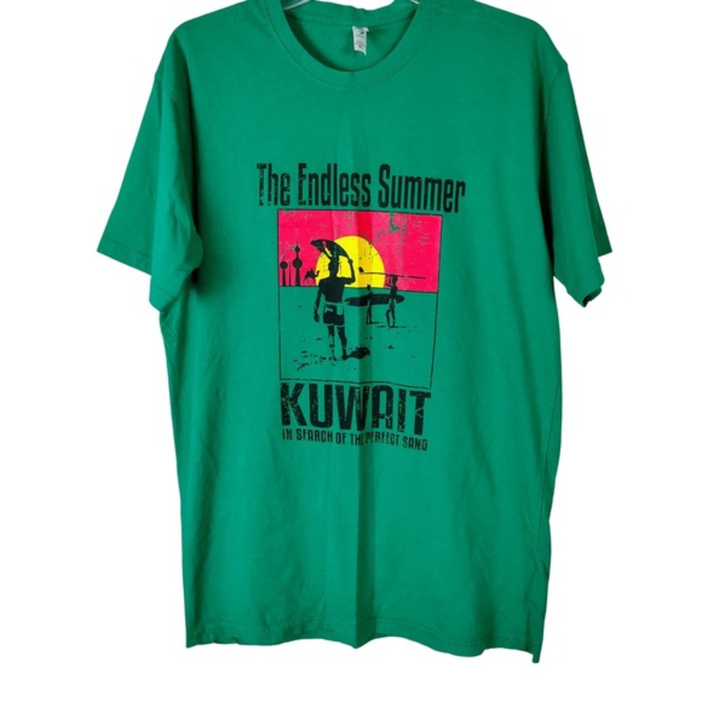 BateeDesign The Endless Summer Kuwait Graphic T-Shirt Green XL‎ Mens Surf Tee